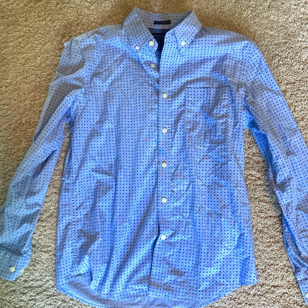 Banana Republic Men's Button Down Shirt Blue Medium